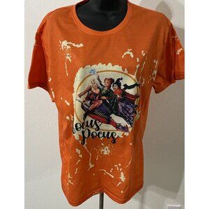 Hocus Pocus Halloween Womens Medium T-shirt Short Sleeves Orange Witch